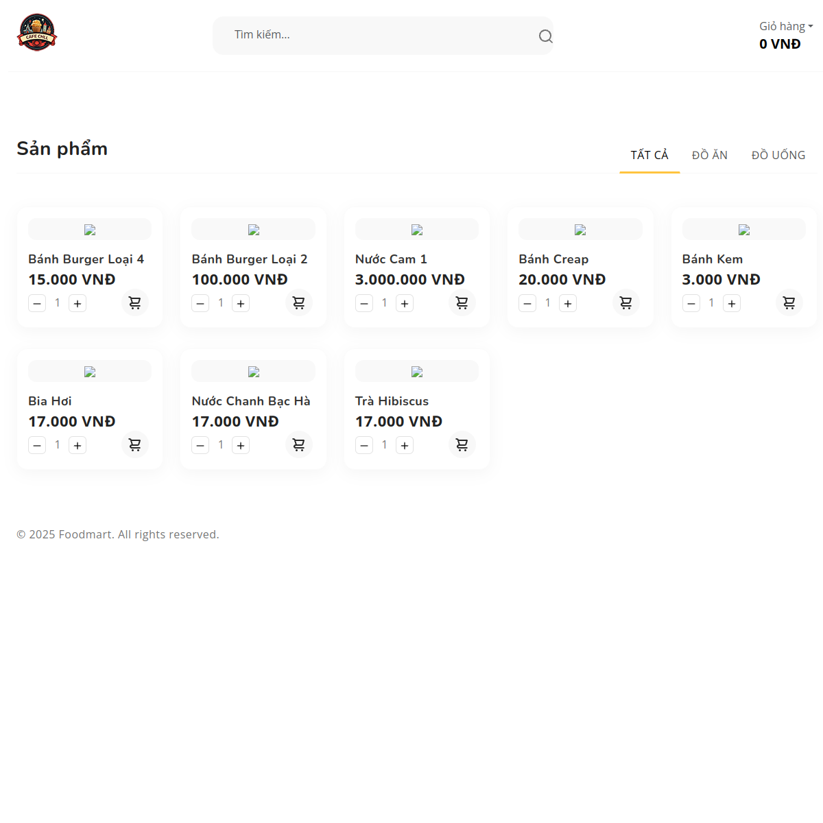 Đặt order đồ ăn