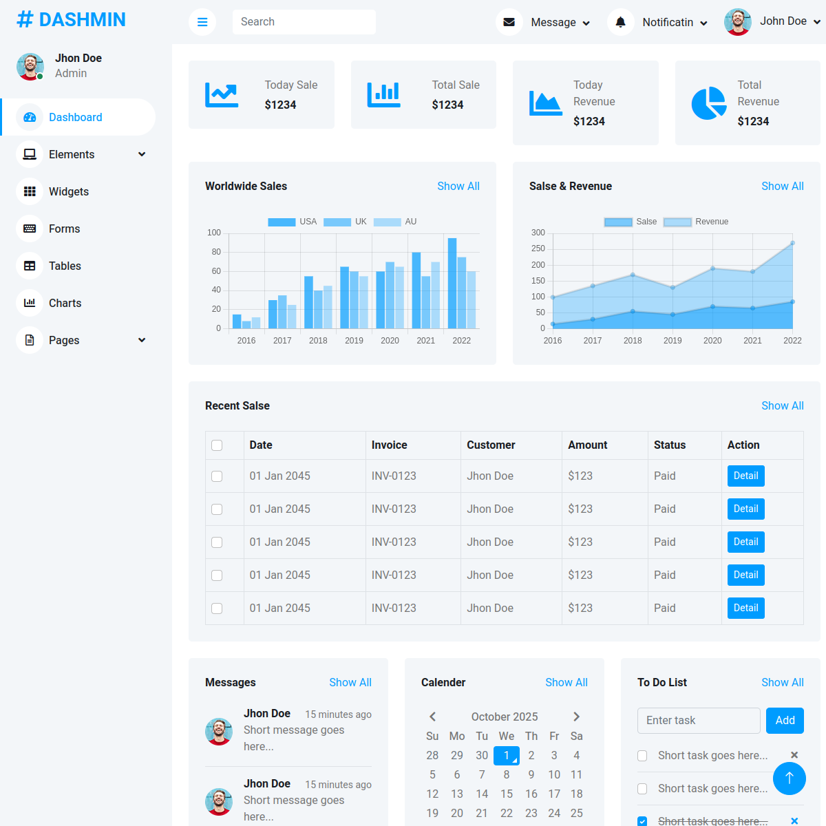 Giao diện trang quản trị 2